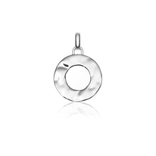 Luna Large Hammered Circle Charm (Silver)