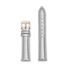 Metallic Silver Leather 34 Strap
