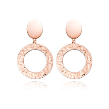 Luna Hammered Earrings (Rose Gold)