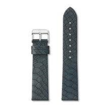 Oxford Blue Gator Leather 40 Strap (Silver)