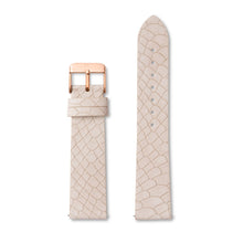 Ivory White Gator Leather 40 Strap (Rose Gold)