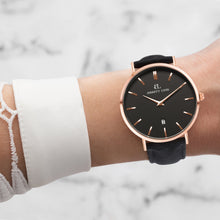 Black Leather Kensington 40 (Rose/Black)