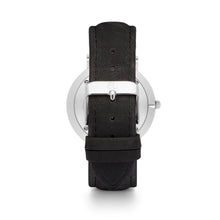Men's Black Leather Kensington 40 (Silver/White)