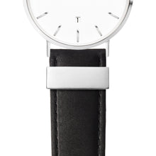 Men's Black Leather Kensington 40 (Silver/White)