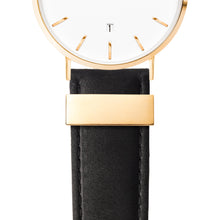 Men's Black Leather Kensington 40 (Gold/White)
