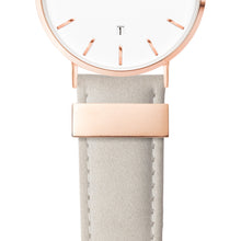 Mist Grey Leather Kensington 40 (Rose/White)