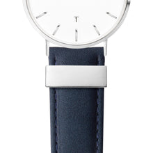 Men's Navy Leather Kensington 40 (Silver/White)