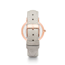 Grey Leather 34 Strap (Rose Gold)