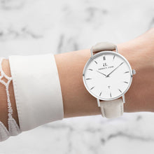 Mist Grey Leather Silver Kensington 34 (Silver/White)