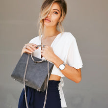 Moda Top Handle Bag (Charcoal Grey/Silver)
