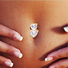 Piercing Nombril Double Coeur doré
