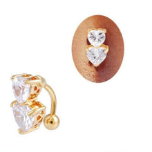 Piercing Nombril Double Coeur doré